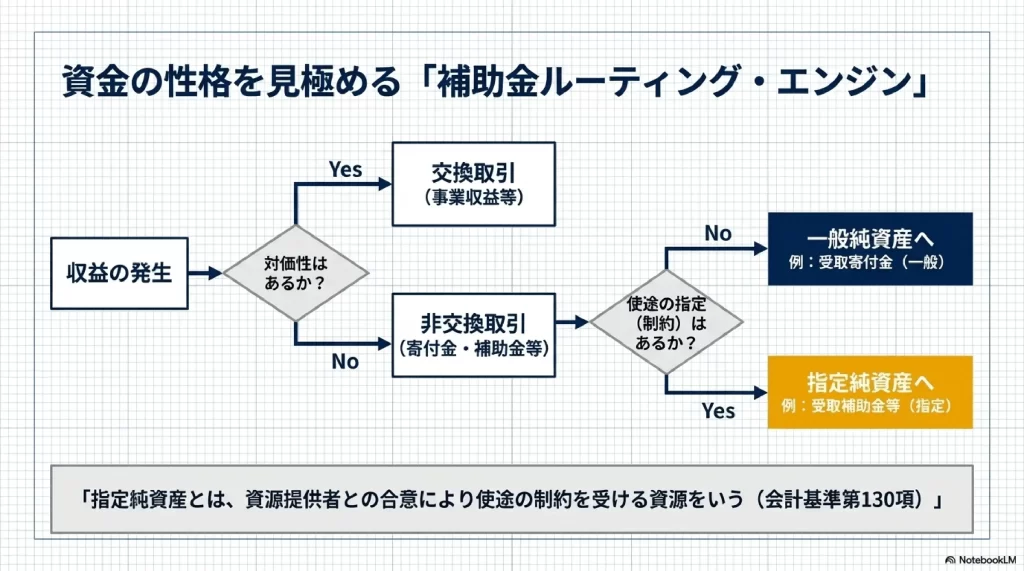 資金の性格を見極める補助金ルーティングエンジン