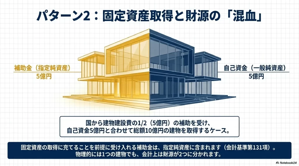 固定資産取得と財源の混血