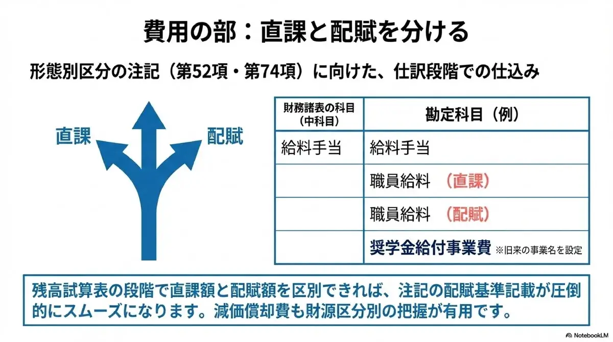 費用の部:直課と配賦を分ける